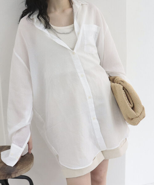 fredy repit（フレディレピ）の「【WEB限定】シアーストライプ オーバーシャツ（シャツ/ブラウス・レディース・ホワイト系その他/ブルー系その他/パープル系その他/イエロー系その他・38）」の10枚目の写真