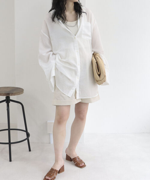 fredy repit（フレディレピ）の「【WEB限定】シアーストライプ オーバーシャツ（シャツ/ブラウス・レディース・ホワイト系その他/ブルー系その他/パープル系その他/イエロー系その他・38）」の13枚目の写真