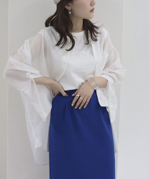 fredy repit（フレディレピ）の「【WEB限定】シアーストライプ オーバーシャツ（シャツ/ブラウス・レディース・ホワイト系その他/ブルー系その他/パープル系その他/イエロー系その他・38）」の15枚目の写真