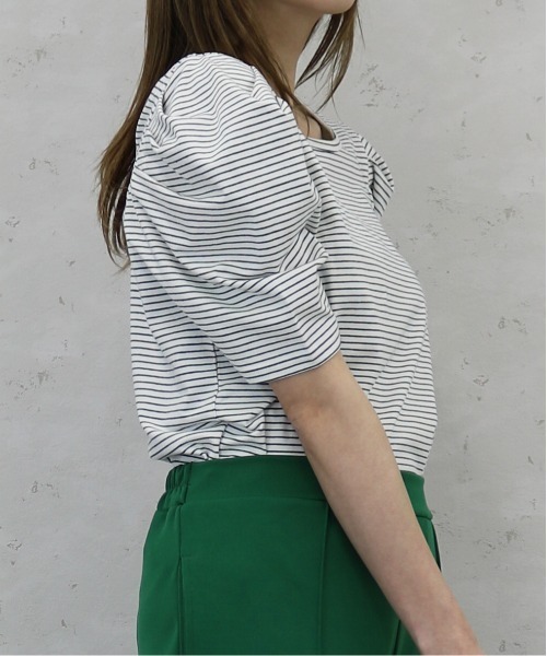 Per sist ence(パーシエンス)の「ボーダーパフスリーブ/スクエア&クルーネック前後2WAYカットソー(Tシャツ/カットソー・レディース・ホワイト系その他/ベージュ系その他/グリーン系その他/ブルー系その他/ホワイト系その他2・FREE)」の17枚目の写真