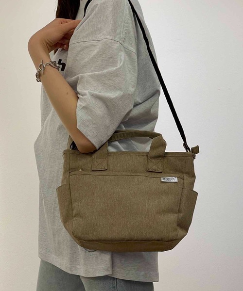 anello(アネロ)の「廃盤 anello GRANDE / SPS 2WAY トートバッグ / GU-H2315(ショルダーバッグ・レディース・ライトグレー/ネイビー/マスタード/ベージュ/グレー/ブラック/ブルー系その他/ピンク・ONESIZE)」の5枚目の写真