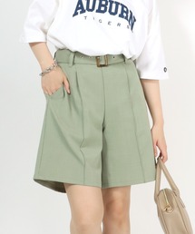 Salong hameu（サロン ハミュー）の「ベルト付タックハーフパンツ/バミューダパンツ/ショートパンツ（その他パンツ）」
