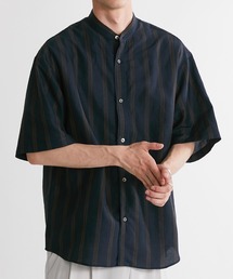 UNITED TOKYO | キュプラリネンストライプバンドカラーシャツ(シャツ/ブラウス)