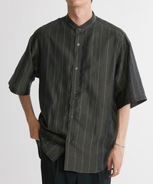 UNITED TOKYO | キュプラリネンストライプバンドカラーシャツ(シャツ/ブラウス)