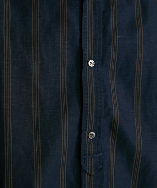 UNITED TOKYO（ユナイテッドトウキョウ）の「キュプラリネンストライプバンドカラーシャツ（シャツ/ブラウス・メンズ・グレー/ネイビー/ブラウン・1/2/3）」の18枚目の写真