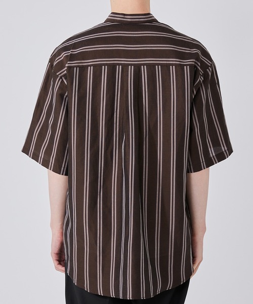 UNITED TOKYO（ユナイテッドトウキョウ）の「キュプラリネンストライプバンドカラーシャツ（シャツ/ブラウス・メンズ・グレー/ネイビー/ブラウン・1/2/3）」の21枚目の写真
