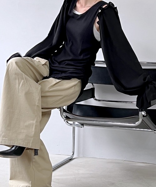 chuclla(チュクラ)の「フリルシフォン アームカバー cha22s013(アームカバー・レディース・ブラック・FREE)」の14枚目の写真