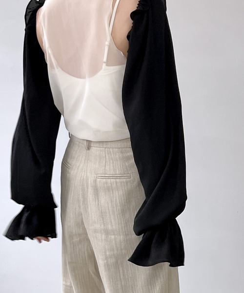 chuclla(チュクラ)の「フリルシフォン アームカバー cha22s013(アームカバー・レディース・ブラック・FREE)」の15枚目の写真