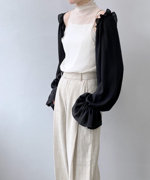 chuclla(チュクラ)の「フリルシフォン アームカバー cha22s013(アームカバー・レディース・ブラック・FREE)」の13枚目の写真