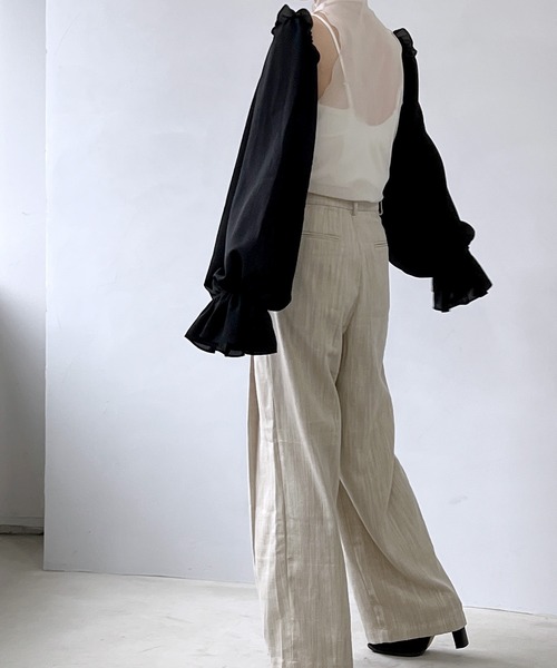 chuclla(チュクラ)の「フリルシフォン アームカバー cha22s013(アームカバー・レディース・ブラック・FREE)」の8枚目の写真