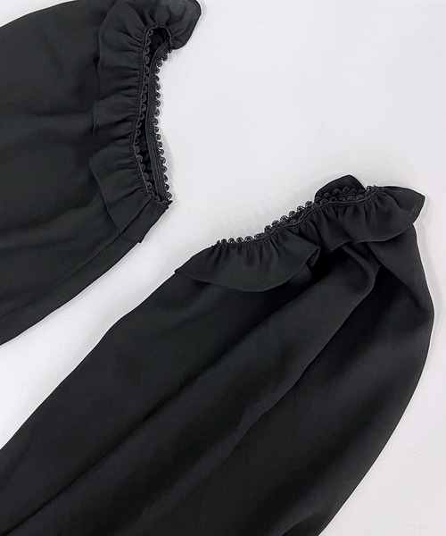 chuclla(チュクラ)の「フリルシフォン アームカバー cha22s013(アームカバー・レディース・ブラック・FREE)」の6枚目の写真