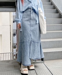 アシンメトリーマーメイドデニムスカート