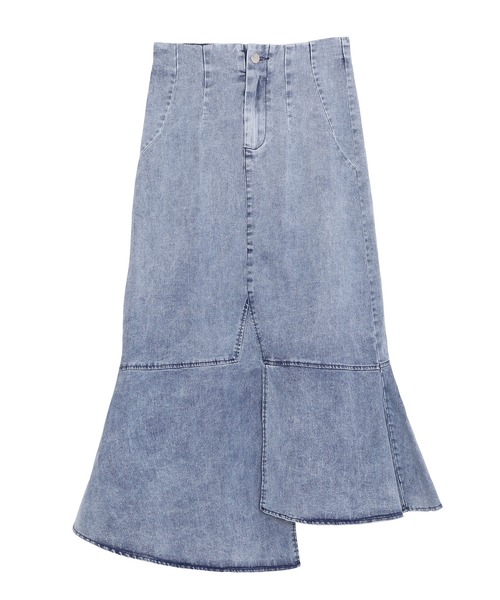 Figments（フィグメンツ）の「アシンメトリーマーメイドデニムスカート（デニムスカート・レディース・スカイブルー/ブラック・FREE）」の4枚目の写真