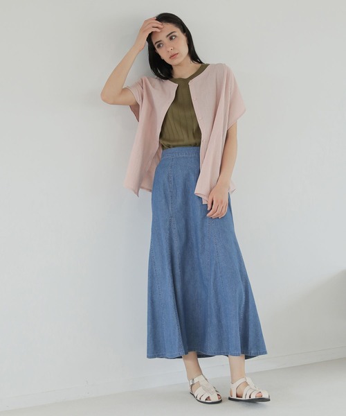 LAKOLE(ラコレ)の「ライトデニムセミマーメイドスカート / 296437(デニムスカート・レディース・インディゴブルー/サックスブルー・SMALL/MEDIUM)」の5枚目の写真