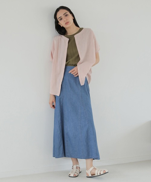 LAKOLE(ラコレ)の「ライトデニムセミマーメイドスカート / 296437(デニムスカート・レディース・インディゴブルー/サックスブルー・SMALL/MEDIUM)」の6枚目の写真