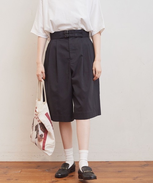 fig Ｌondon（フィグロンドン）の「Christopher culottes（チノパンツ・レディース・チャコールグレー/アイボリー・FREE）」の4枚目の写真