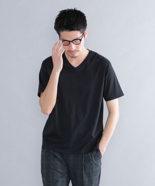 SHIPS(シップス)の「SHIPS: ALBINI Vネック 無地 Tシャツ(Tシャツ/カットソー・メンズ・ホワイト/ブラック/ネイビー/ダークグレー・SMALL/MEDIUM/LARGE/X-LARGE)」の14枚目の写真