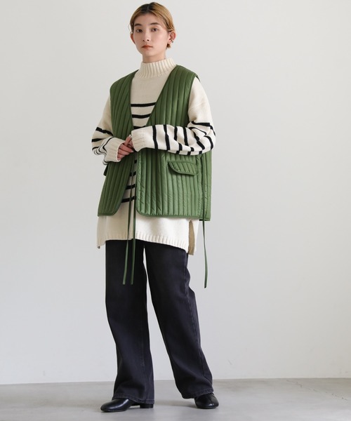 ベルトデザインキルトベスト（ベスト）｜select MOCA（セレクトモカ