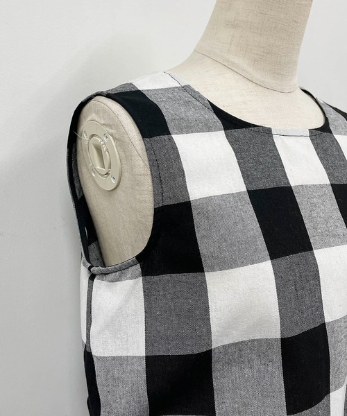 PICCIN（ピッチン）の「前後2wayチェックマキシワンピース（ワンピース・レディース・ブラック/ネイビー・M）」の8枚目の写真