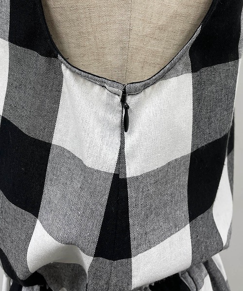 PICCIN（ピッチン）の「前後2wayチェックマキシワンピース（ワンピース・レディース・ブラック/ネイビー・M）」の9枚目の写真