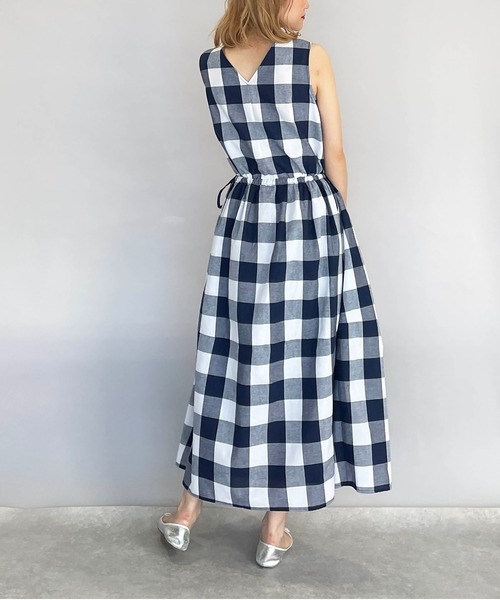 PICCIN（ピッチン）の「前後2wayチェックマキシワンピース（ワンピース・レディース・ブラック/ネイビー・M）」の21枚目の写真