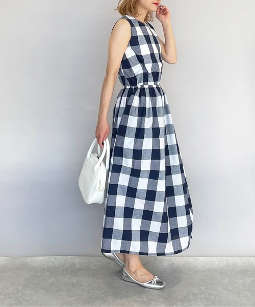 PICCIN（ピッチン）の「前後2wayチェックマキシワンピース（ワンピース・レディース・ブラック/ネイビー・M）」の20枚目の写真