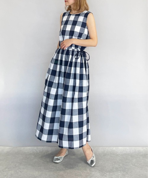 PICCIN（ピッチン）の「前後2wayチェックマキシワンピース（ワンピース・レディース・ブラック/ネイビー・M）」の19枚目の写真