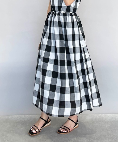 PICCIN（ピッチン）の「前後2wayチェックマキシワンピース（ワンピース・レディース・ブラック/ネイビー・M）」の16枚目の写真