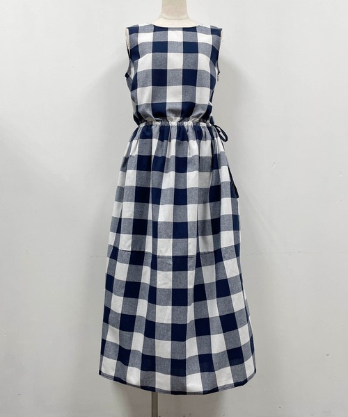 PICCIN（ピッチン）の「前後2wayチェックマキシワンピース（ワンピース・レディース・ブラック/ネイビー・M）」の17枚目の写真