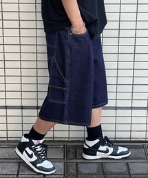 ワイドデニムペインターショーツ