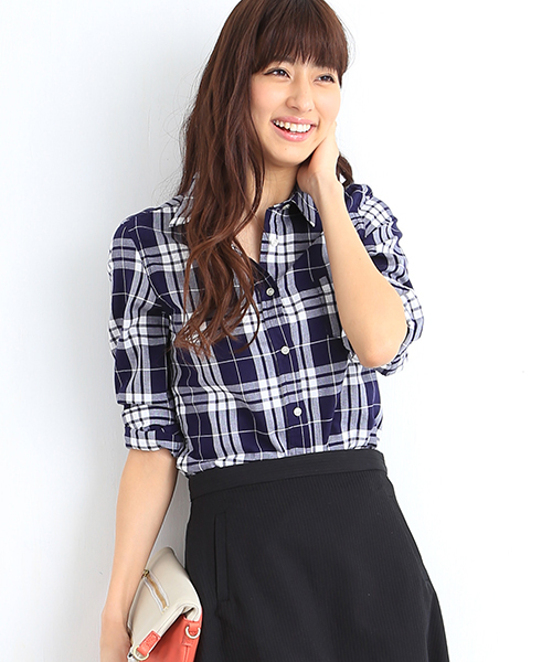 B:MING by BEAMS（ビーミングバイビームス）の「ビーミング by ビームス / ビッグチェックシャツ（シャツ/ブラウス・レディース・ブラック/ネイビー/レッド・MEDIUM/SMALL/LARGE）」の12枚目の写真