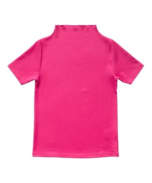 Re:EDIT(リエディ)の「フライスハイネック5分袖シアートップス(Tシャツ/カットソー・レディース・ホワイト/ブラック/ピンク/オレンジ/ブルー・FREE)」の2枚目の写真