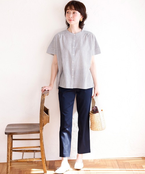 DECOY SINCE 1981（デコイシンスイチキュウハチイチ）の「オーガニックコットンブラウス（シャツ/ブラウス・レディース・ネイビー/オレンジ/ブラック/イエロー・13号/9号/11号）」の14枚目の写真