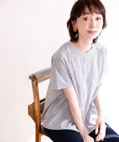 DECOY SINCE 1981（デコイシンスイチキュウハチイチ）の「オーガニックコットンブラウス（シャツ/ブラウス・レディース・ネイビー/オレンジ/ブラック/イエロー・13号/9号/11号）」の12枚目の写真