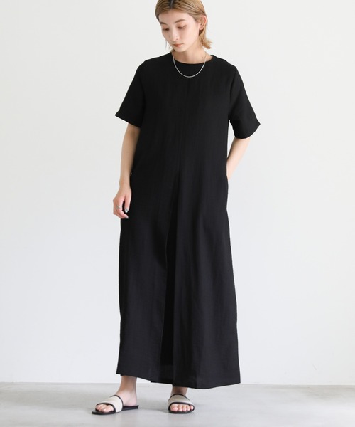 select MOCA（セレクトモカ）の「2022 SS フロントタックマキシワンピース（ワンピース・レディース・ブラック/オレンジ/ライトベージュ・FREE）」の2枚目の写真