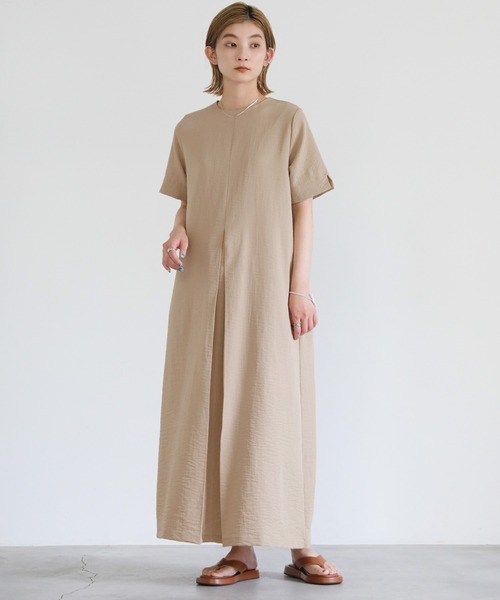 select MOCA（セレクトモカ）の「2022 SS フロントタックマキシワンピース（ワンピース・レディース・ブラック/オレンジ/ライトベージュ・FREE）」の16枚目の写真