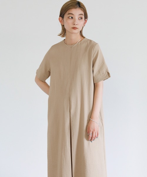 select MOCA（セレクトモカ）の「2022 SS フロントタックマキシワンピース（ワンピース・レディース・ブラック/オレンジ/ライトベージュ・FREE）」の6枚目の写真