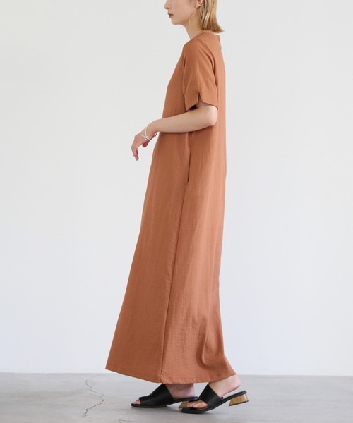 select MOCA（セレクトモカ）の「2022 SS フロントタックマキシワンピース（ワンピース・レディース・ブラック/オレンジ/ライトベージュ・FREE）」の9枚目の写真