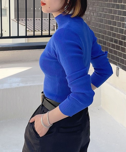 PAGEBOY（ページボーイ）の「ハイネックリブニット（ニット/セーター・レディース・ブラック/オフホワイト/ターコイズブルー/オレンジ/ブルー系その他/グリーン系その他3・FREE）」の14枚目の写真