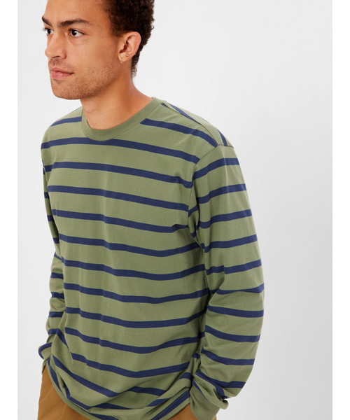 GAP(ギャップ)の「オーガニックコットン100% オーバーサイズTシャツ(Tシャツ/カットソー・メンズ・ホワイト/ブラック/ベージュ/パープル/ネイビー/ブラウン/グレー/カーキ/イエロー/グリーン/その他/ブルー系その他/ピンク系その他・S/M/L/XL/XS)」の6枚目の写真