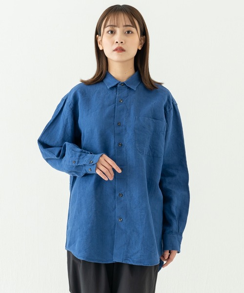 【セール】リラックスレギュラーカラーシャツ＜ブルー＞（シャツ/ブラウス）｜BRICK & SONS（ブリックアンドサンズ） wif.tv