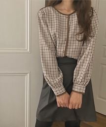LAUIR | パイピングチェックブラウス(シャツ/ブラウス)