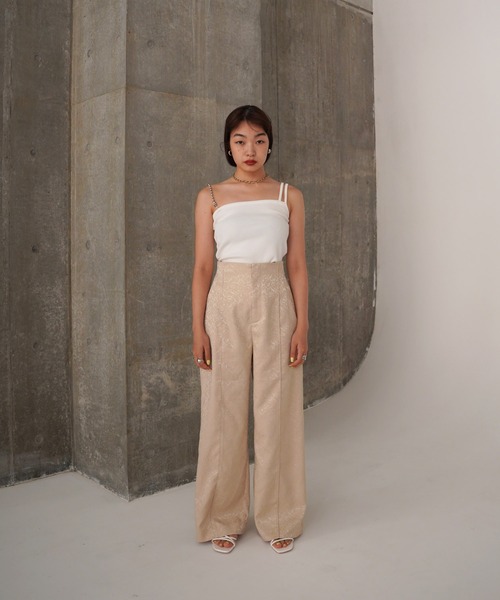 TINA：JOJUN（ティーナジョジュン）の「ダマスク柄 ワイドパンツ TINA：JOJUN（その他パンツ・レディース・ベージュ/ネイビー・S/M）」の13枚目の写真