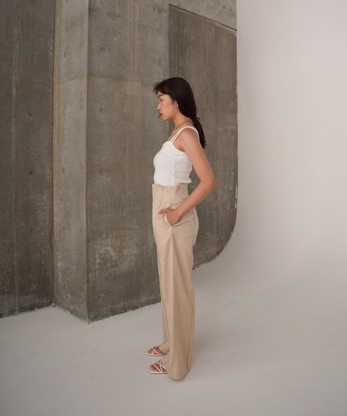 TINA：JOJUN（ティーナジョジュン）の「ダマスク柄 ワイドパンツ TINA：JOJUN（その他パンツ・レディース・ベージュ/ネイビー・S/M）」の14枚目の写真