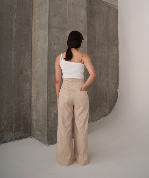 TINA：JOJUN（ティーナジョジュン）の「ダマスク柄 ワイドパンツ TINA：JOJUN（その他パンツ・レディース・ベージュ/ネイビー・S/M）」の15枚目の写真