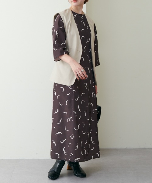 natural couture（ナチュラルクチュール）の「WEB限定/2022AWアイテム/ セットアップ着用可/リボンベルト付きベスト（ベスト・レディース・ブラック/ベージュ/オレンジ/チェック・FREE）」の15枚目の写真