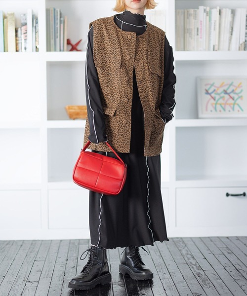 PBLIM(ページボーイリム)の「PAGEBOYLIM/レイヤードワンピース2(ワンピース・レディース・ブラック/レオパード・FREE)」の2枚目の写真