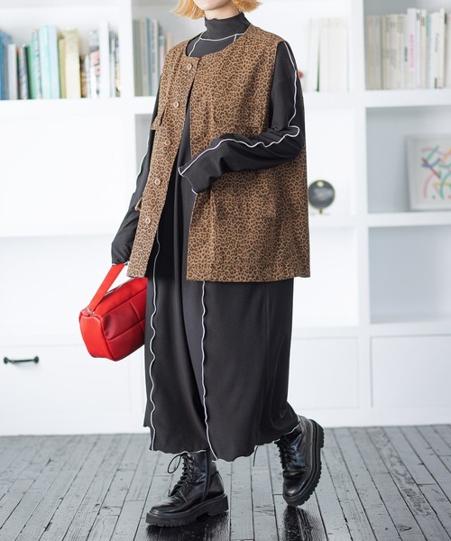 PBLIM(ページボーイリム)の「PAGEBOYLIM/レイヤードワンピース2(ワンピース・レディース・ブラック/レオパード・FREE)」の3枚目の写真