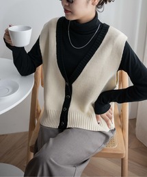 WEGO | WEGO/フロントボタンニットベスト(ベスト)