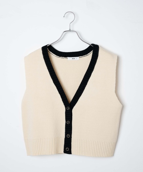 WEGO（ウィゴー）の「WEGO/フロントボタンニットベスト（ベスト・レディース・アイボリー/ブラック・FREE）」の16枚目の写真